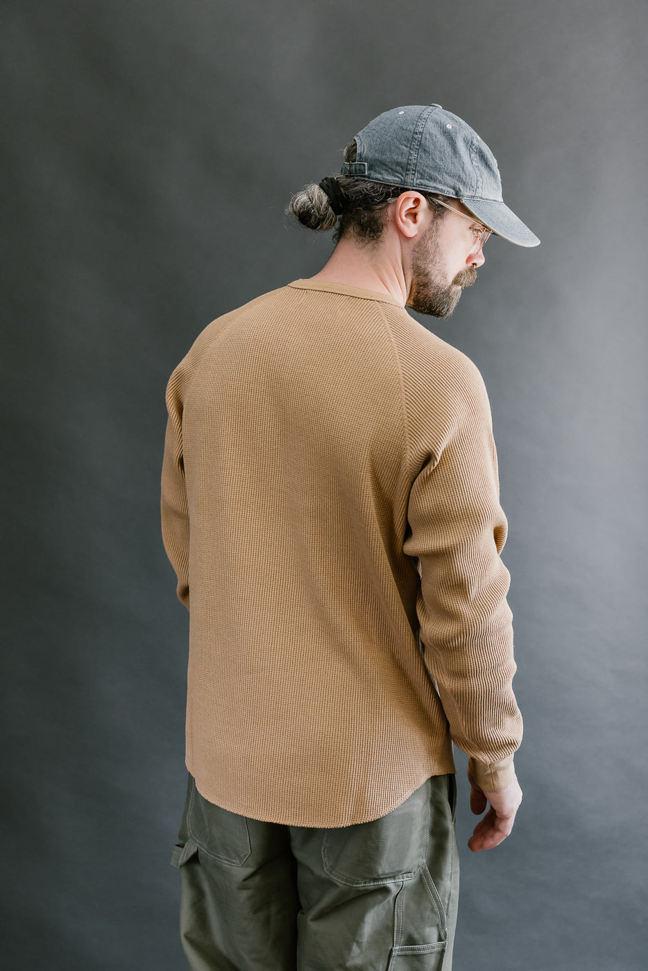 Foxfibre® Heavyweight Waffle Henley - Coyote 70