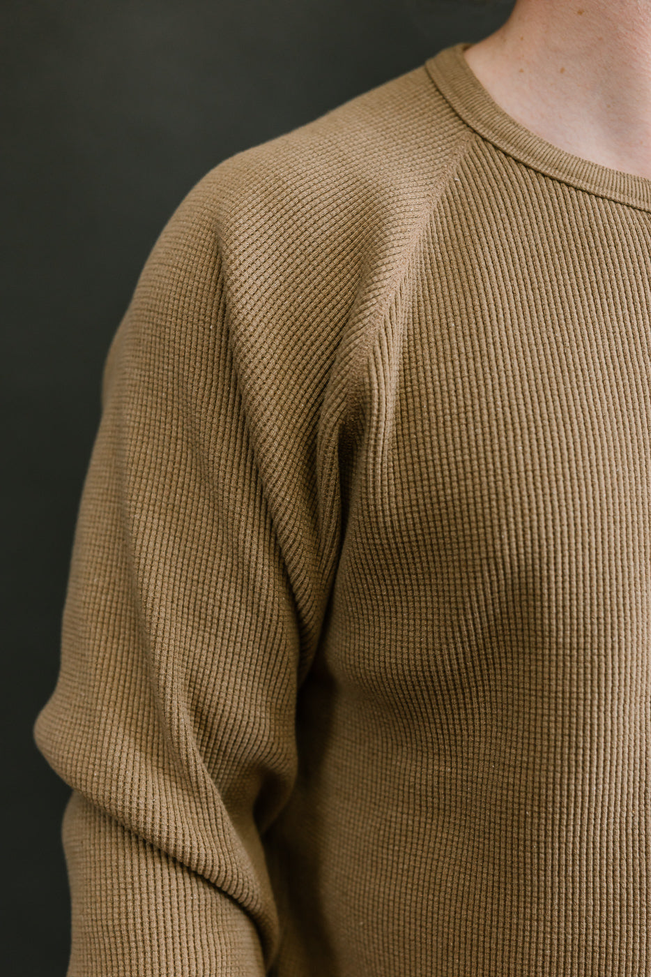 Foxfibre® Heavyweight Waffle Henley Iron Mordant - Coyote 80
