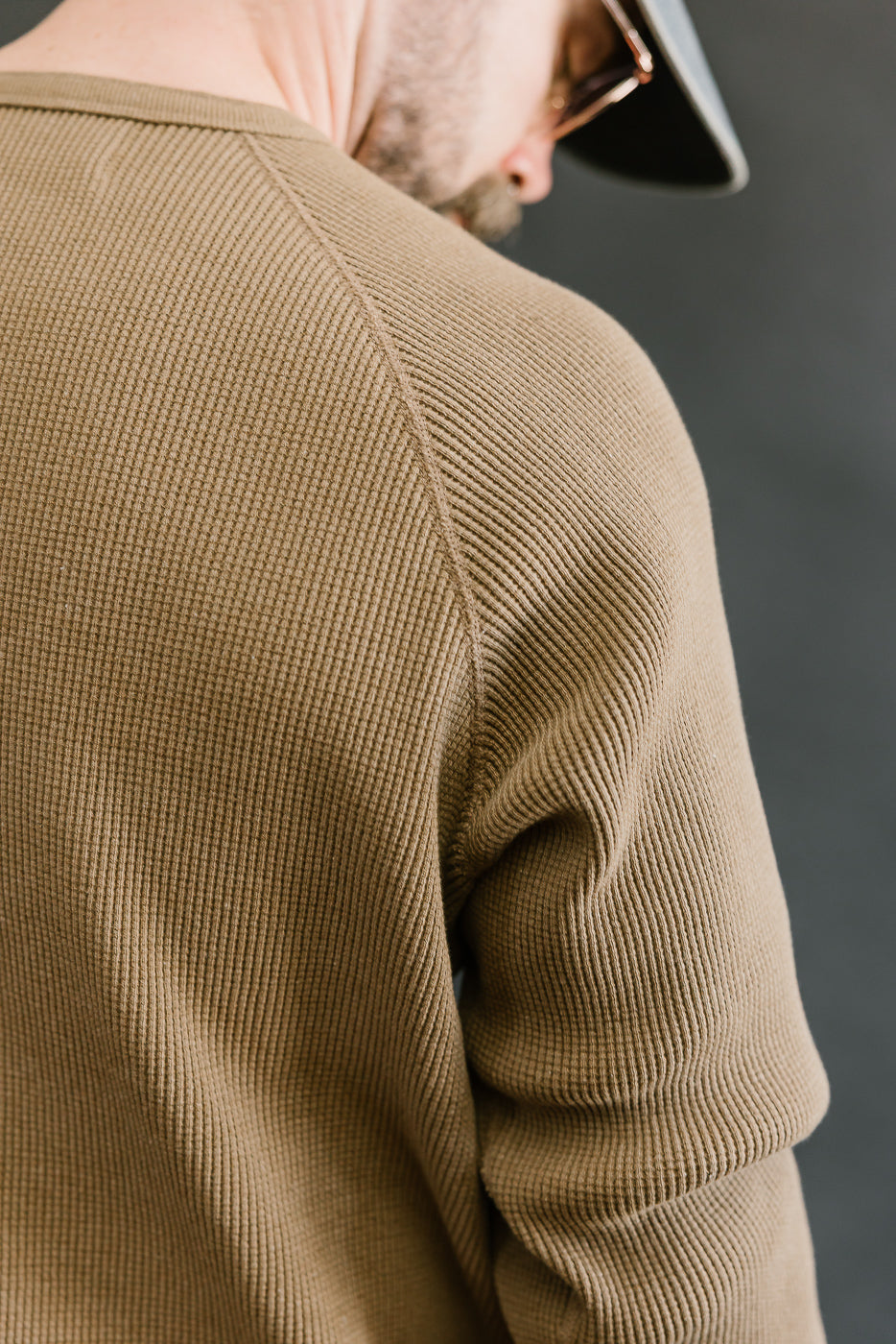 Foxfibre® Heavyweight Waffle Henley Iron Mordant - Coyote 80