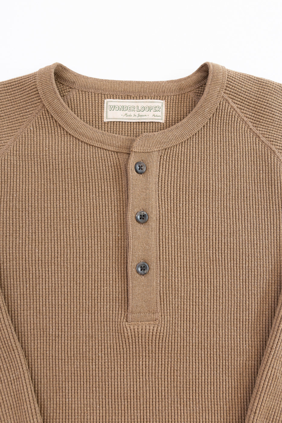 Foxfibre® Heavyweight Waffle Henley Iron Mordant - Coyote 80