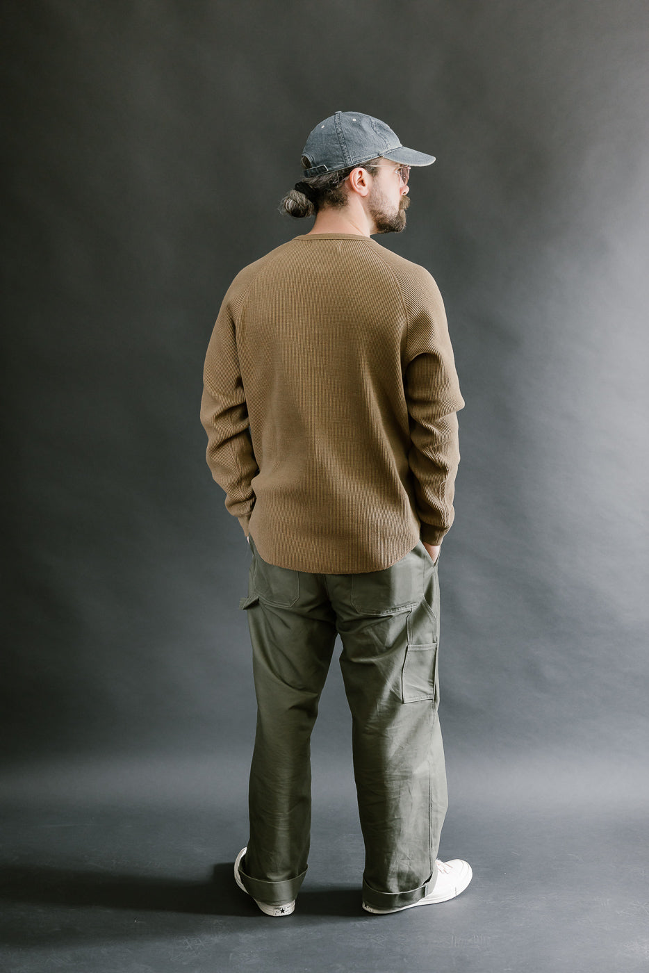 Foxfibre® Heavyweight Waffle Henley Iron Mordant - Coyote 80