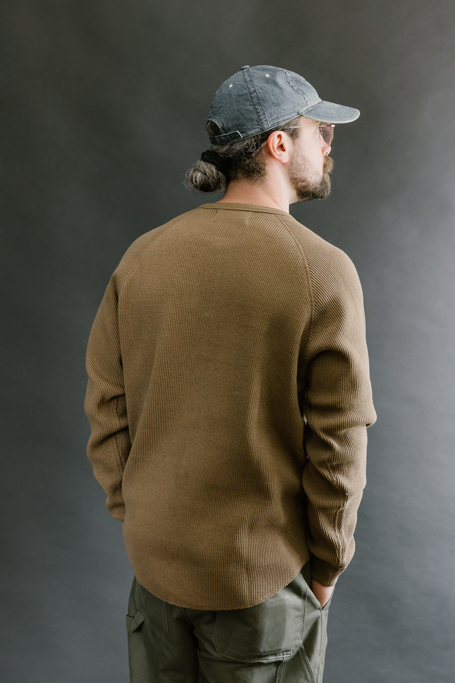 Foxfibre® Heavyweight Waffle Henley Iron Mordant - Coyote 80