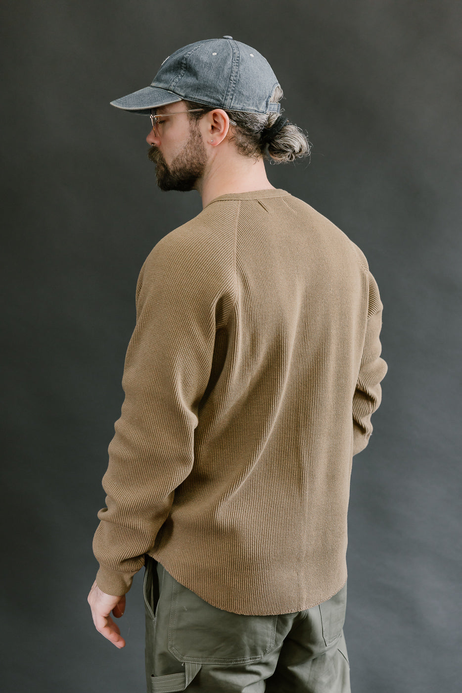 Foxfibre® Heavyweight Waffle Henley Iron Mordant - Coyote 80