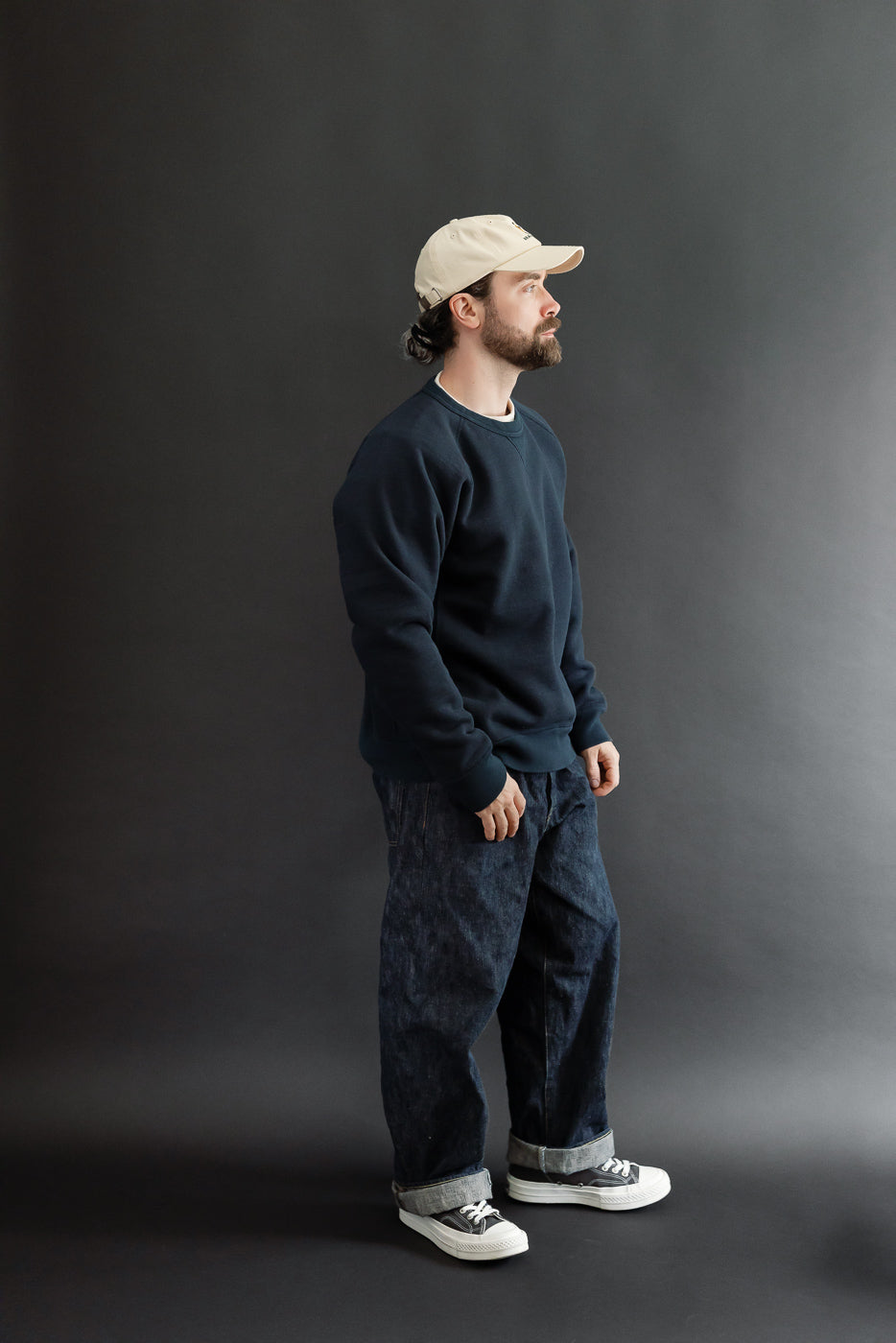 Full body side view of a 5'9