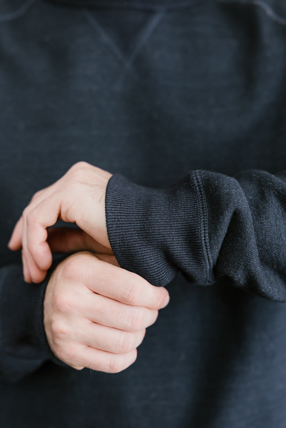 Pullover Crewneck - Real Indigo Blanket Striped French Terry