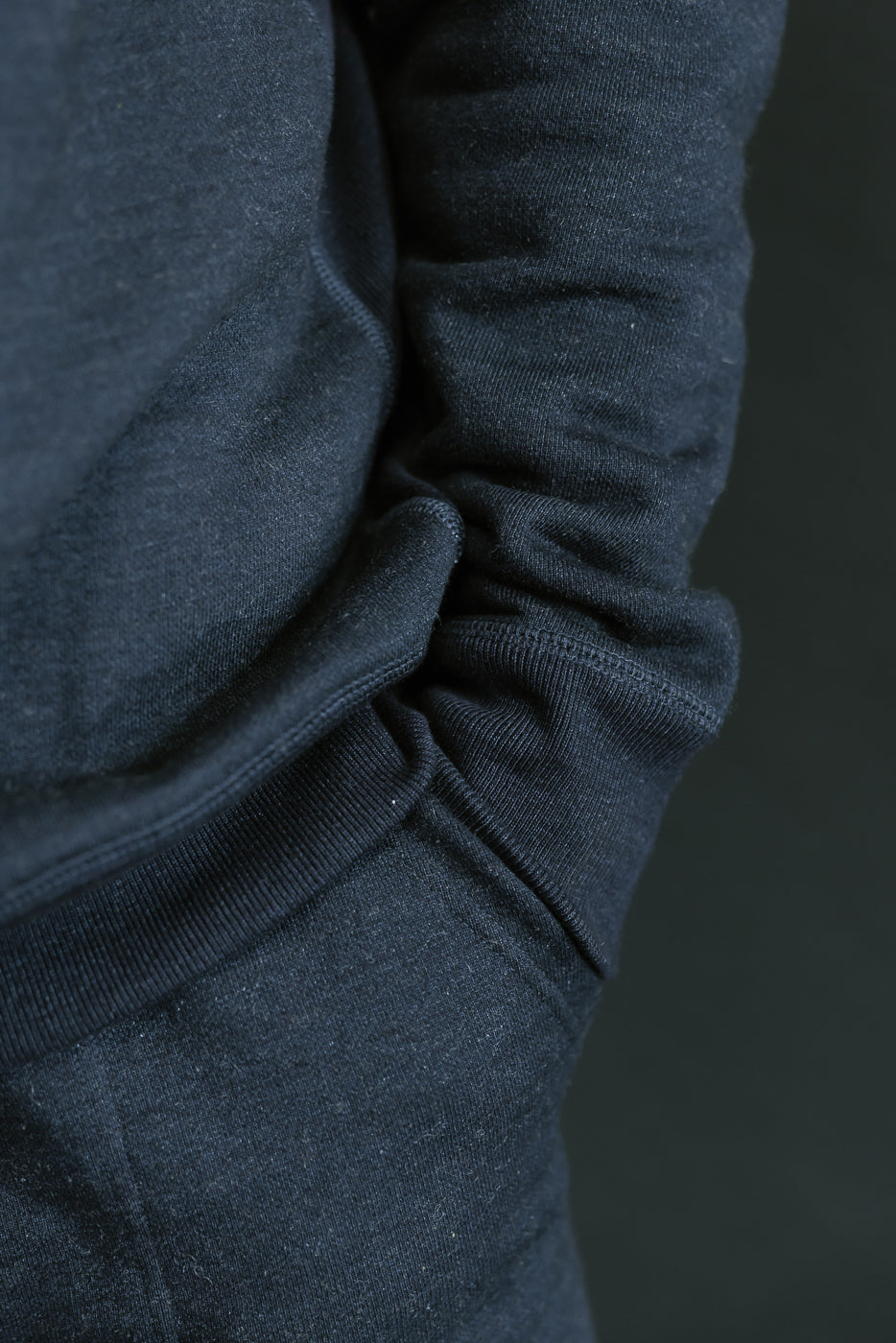 Pullover Crewneck - Real Indigo Blanket Striped French Terry