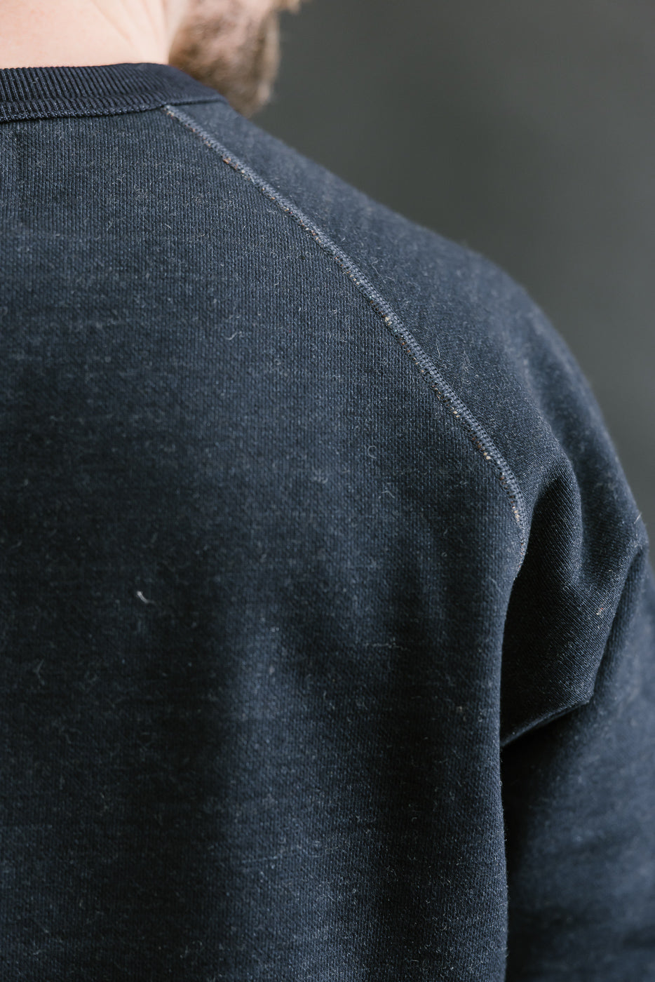 Pullover Crewneck - Real Indigo Blanket Striped French Terry