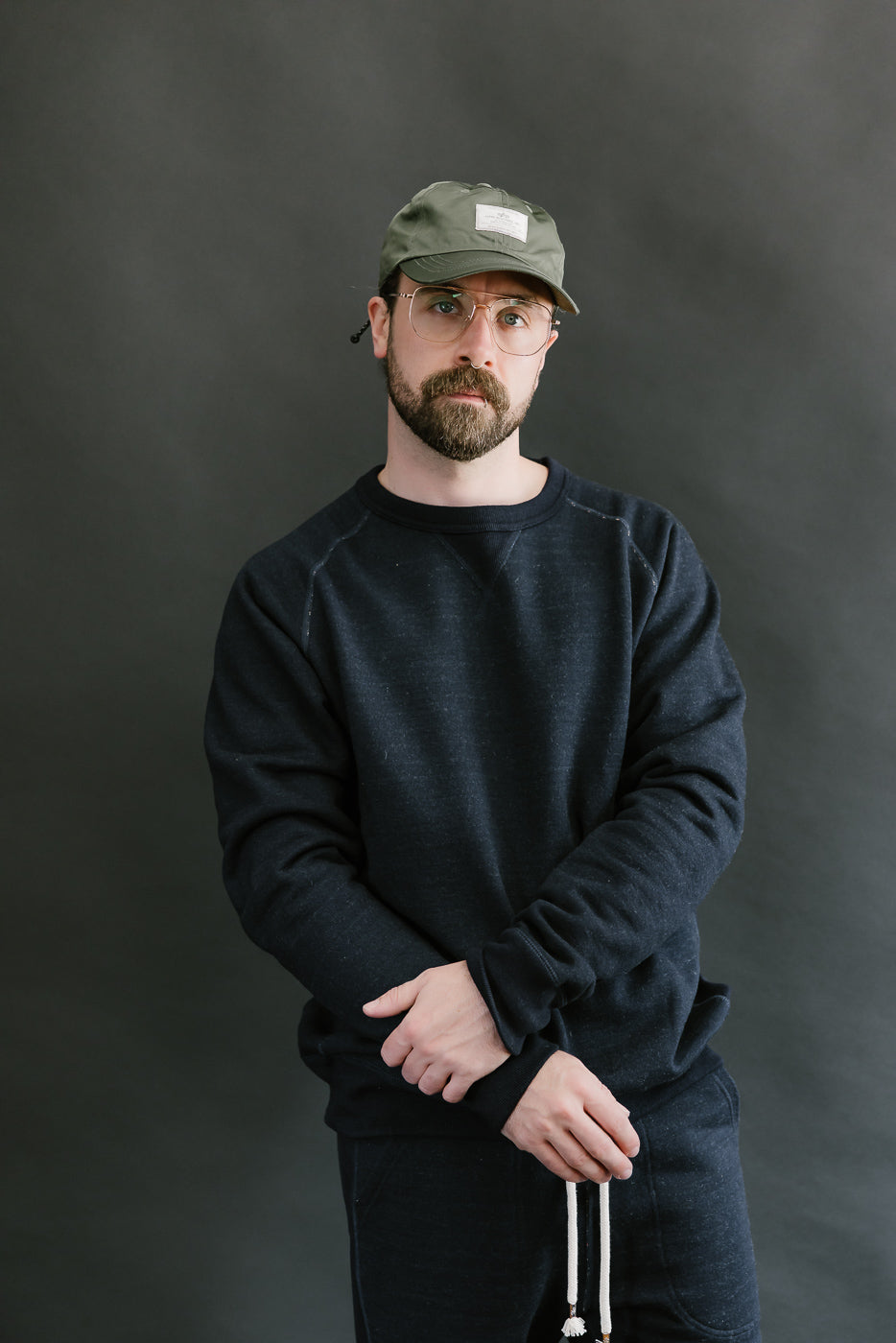 Pullover Crewneck - Real Indigo Blanket Striped French Terry