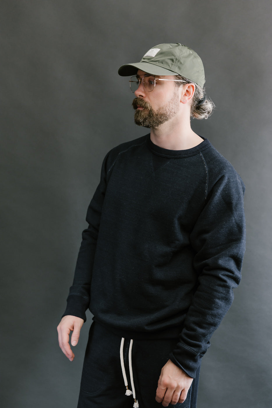 Pullover Crewneck - Real Indigo Blanket Striped French Terry