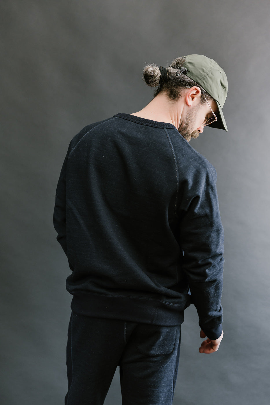 Pullover Crewneck - Real Indigo Blanket Striped French Terry