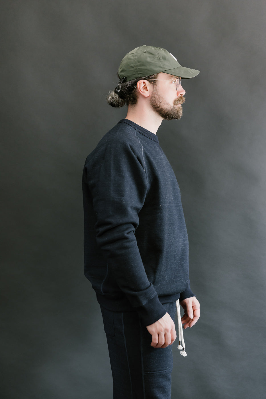 Pullover Crewneck - Real Indigo Blanket Striped French Terry