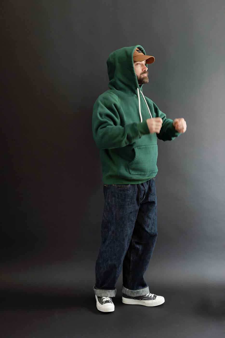 Full body side view of a 5'9