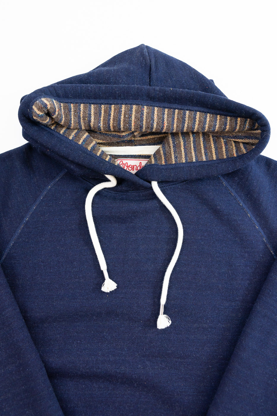 Pullover Hoodie - Real Indigo Blanket Striped French Terry