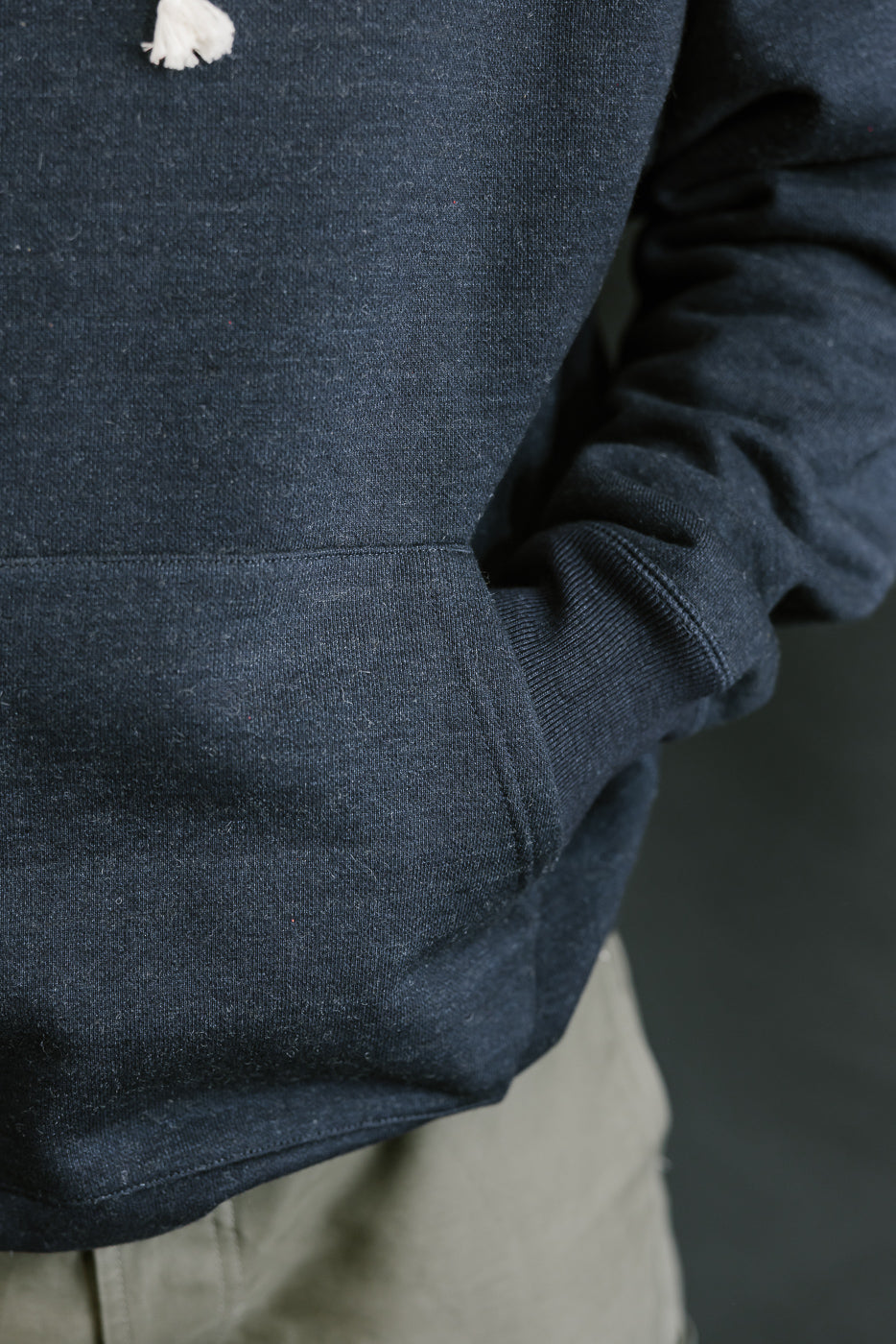 Pullover Hoodie - Real Indigo Blanket Striped French Terry