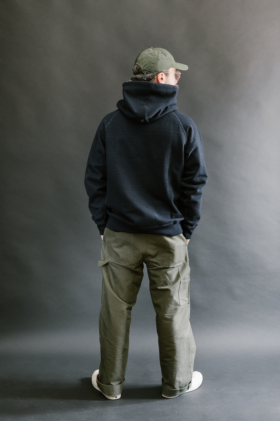 Pullover Hoodie - Real Indigo Blanket Striped French Terry