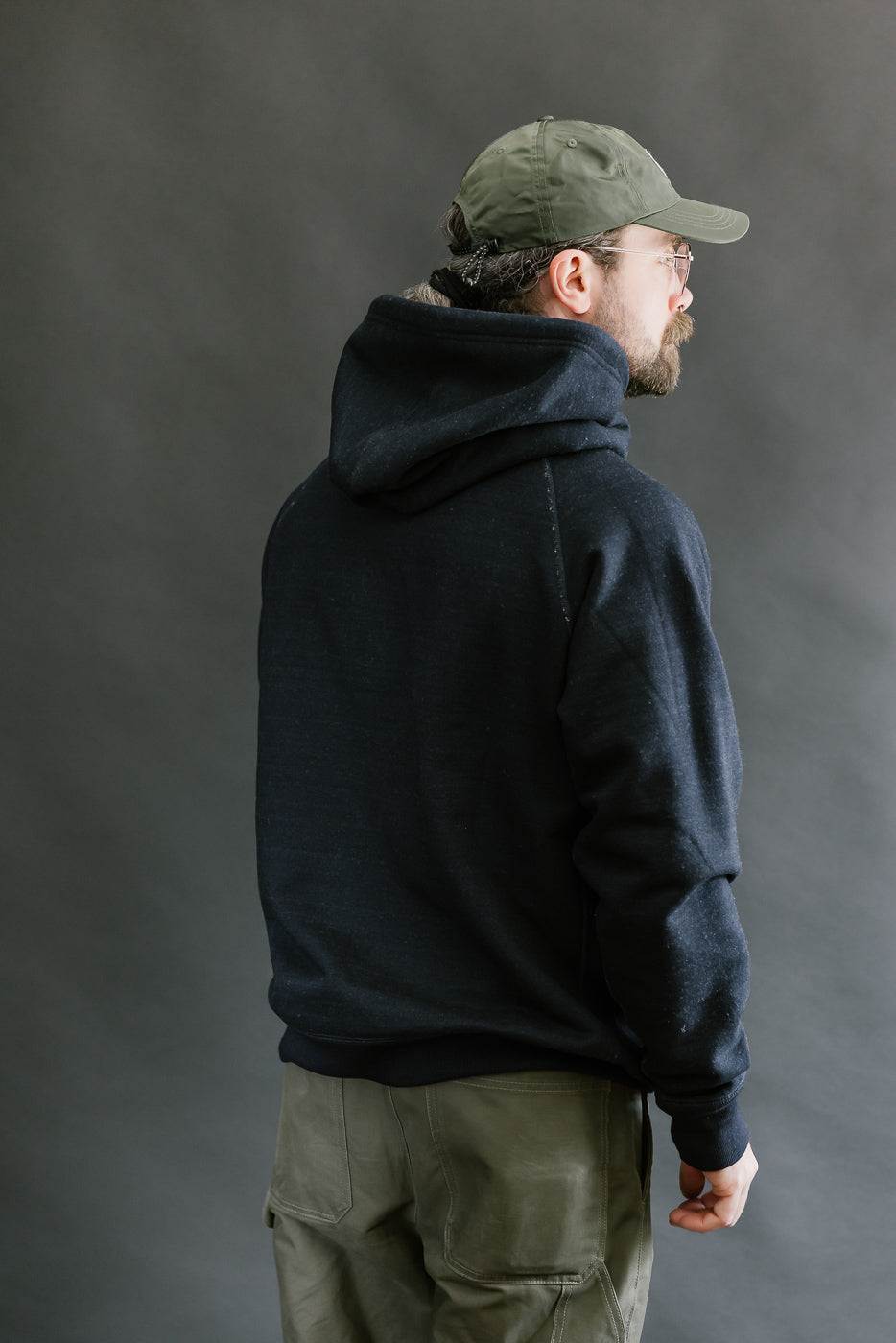 Pullover Hoodie - Real Indigo Blanket Striped French Terry