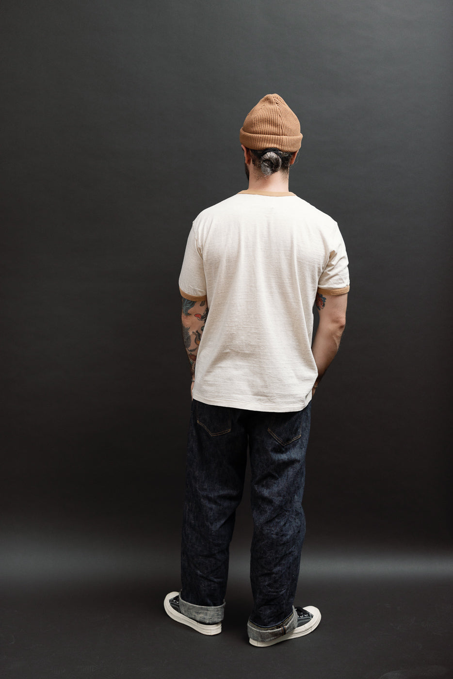 Full body back view of a 5'9