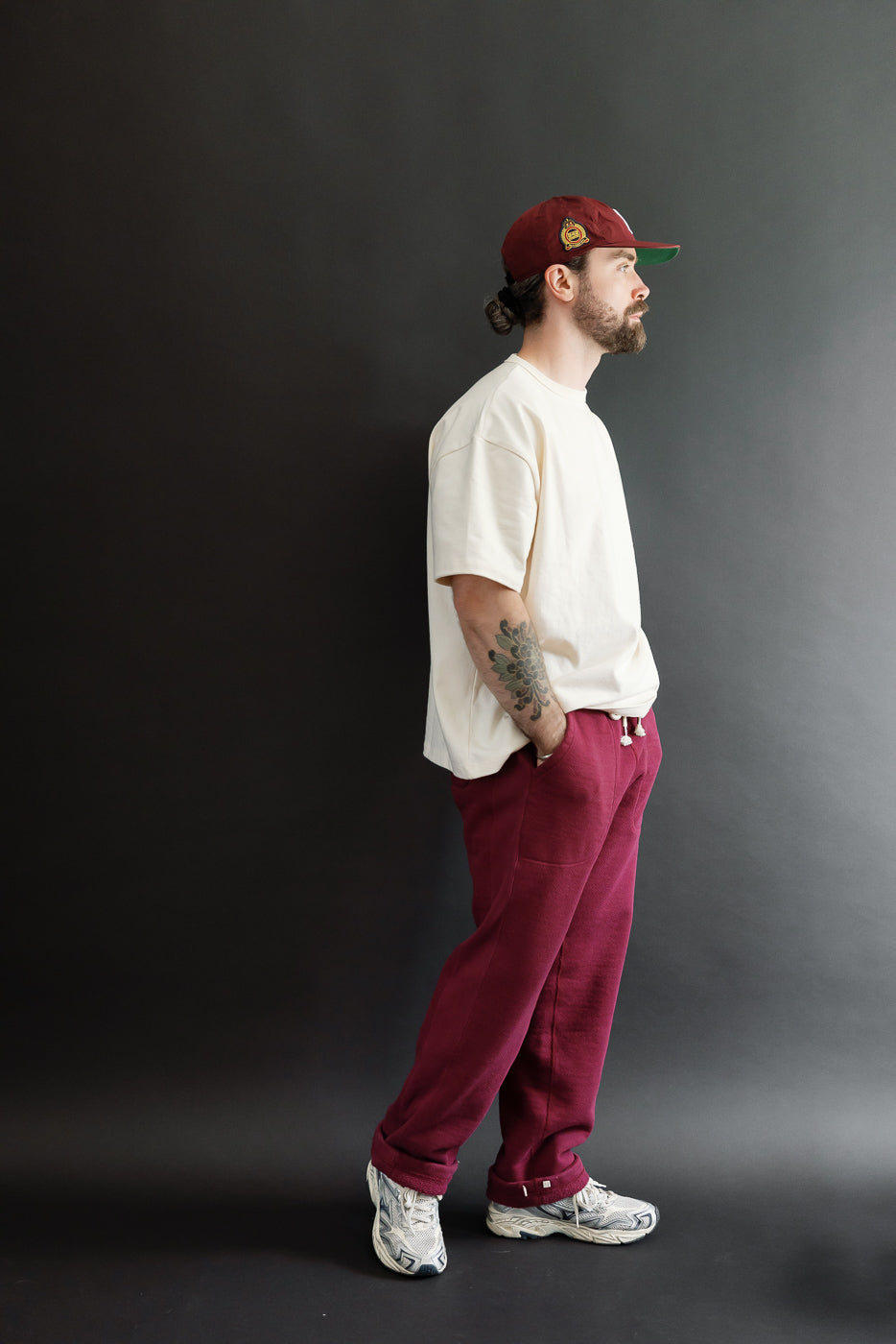 Full body side view of a 5'9