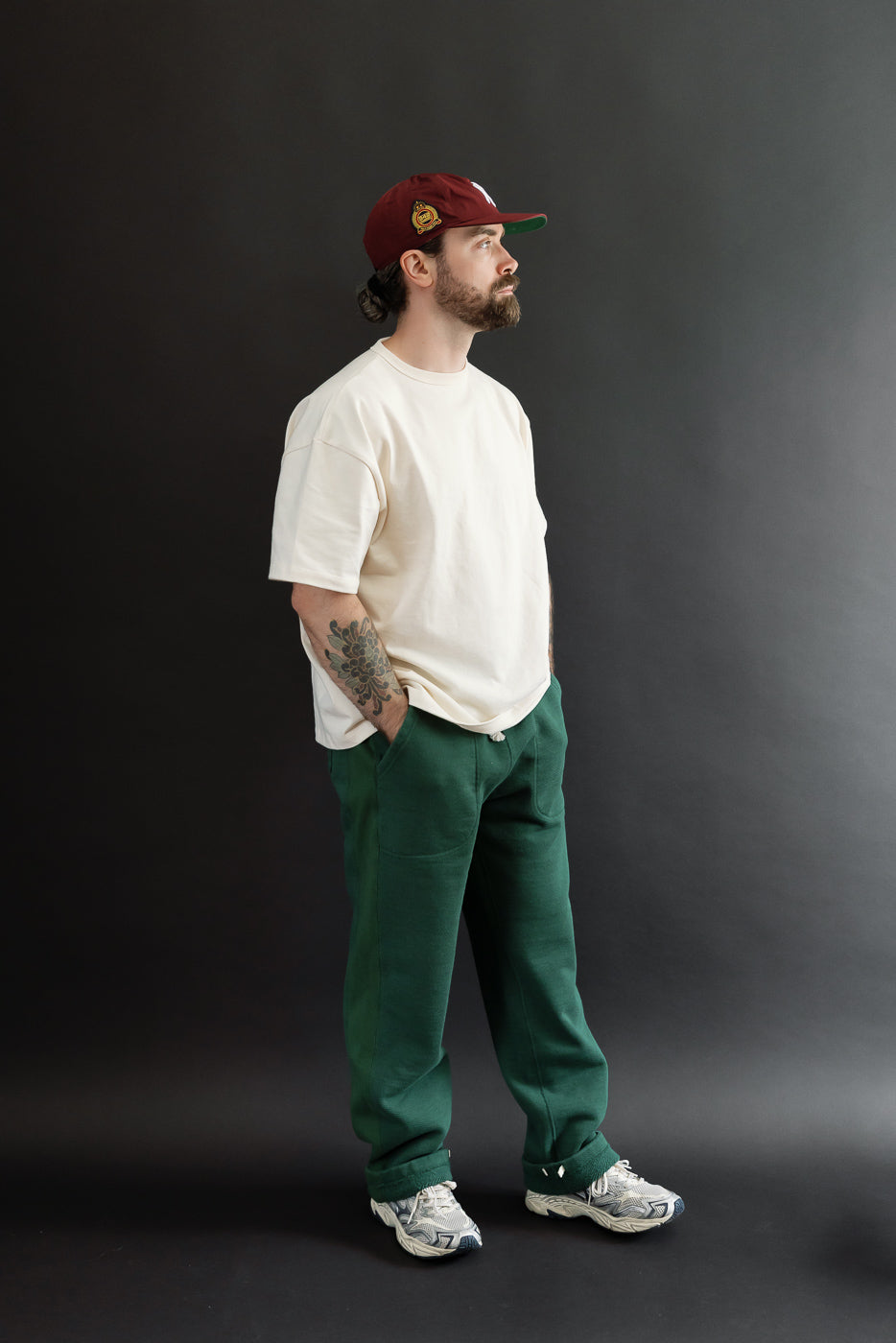 Full body side view of a 5'9