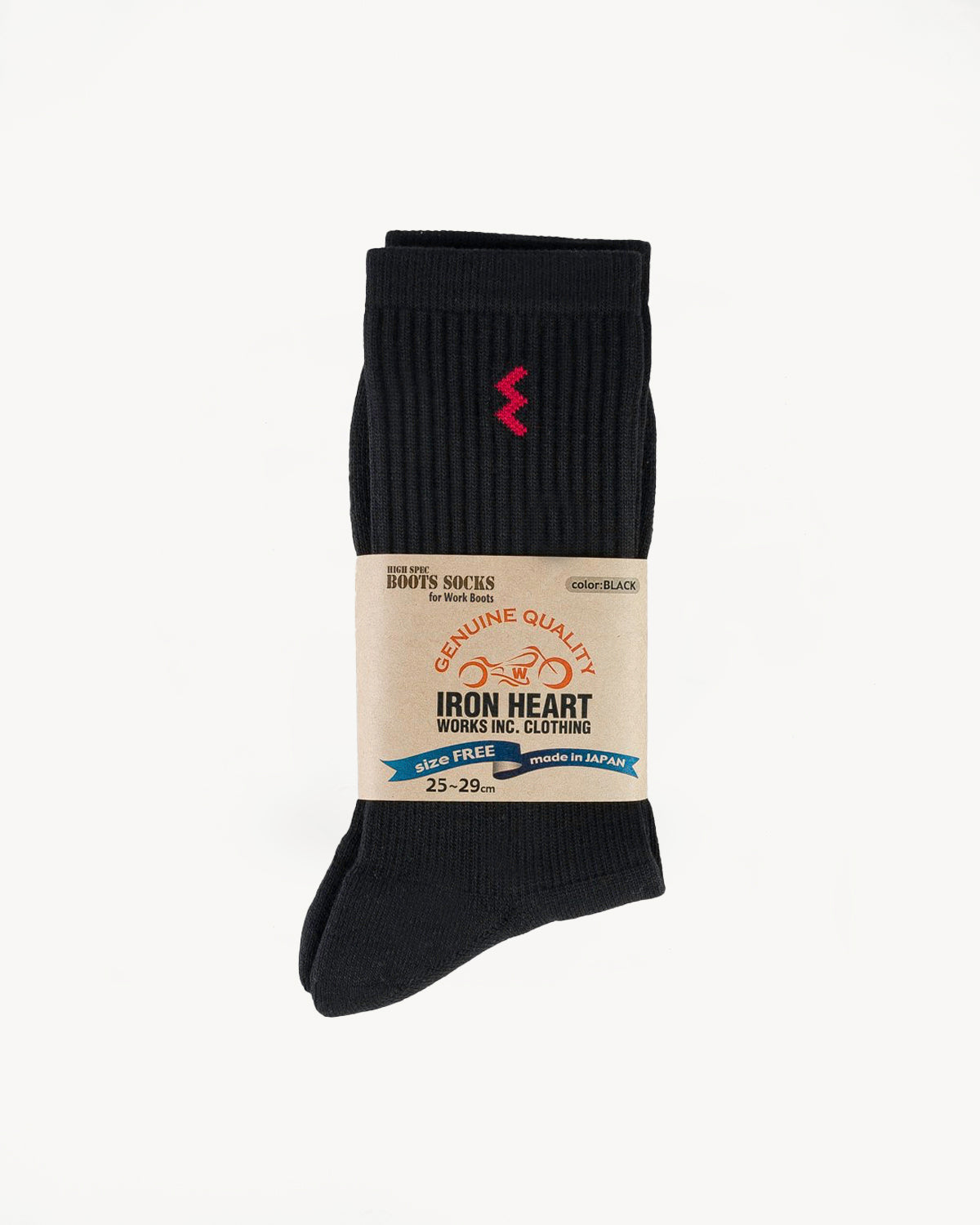 IHG-030-BLK- Iron Heart Work Boot Sock - Black