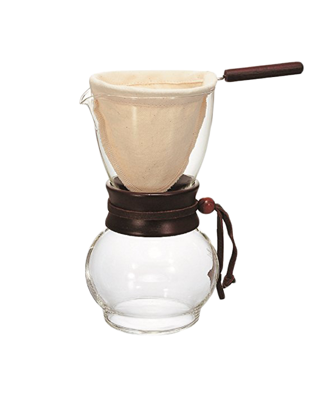 Glass Drip Pot Woodneck