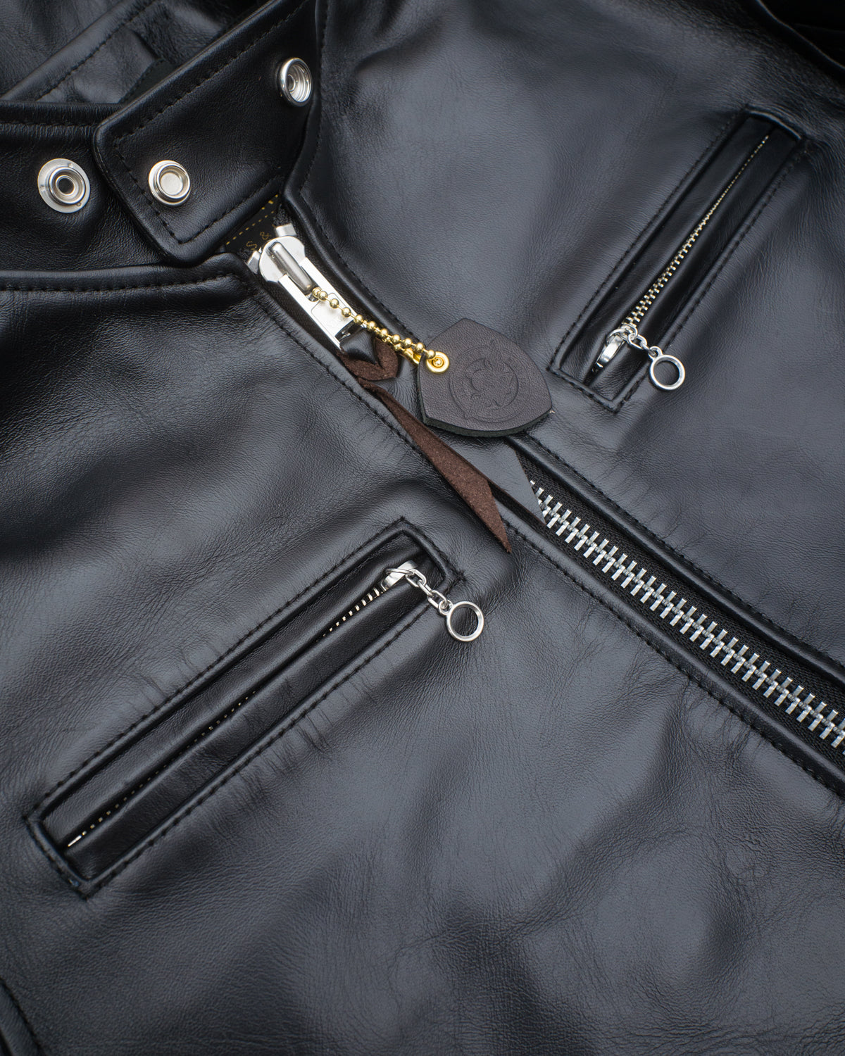 IHSH-35 - Japanese Horsehide Rider’s Jacket - Black (Tea-Core Dyed)