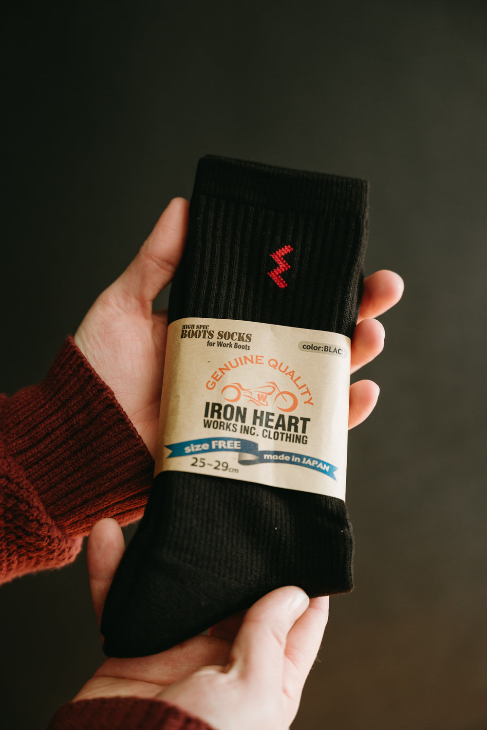 IHG-030-BLK- Iron Heart Work Boot Sock - Black