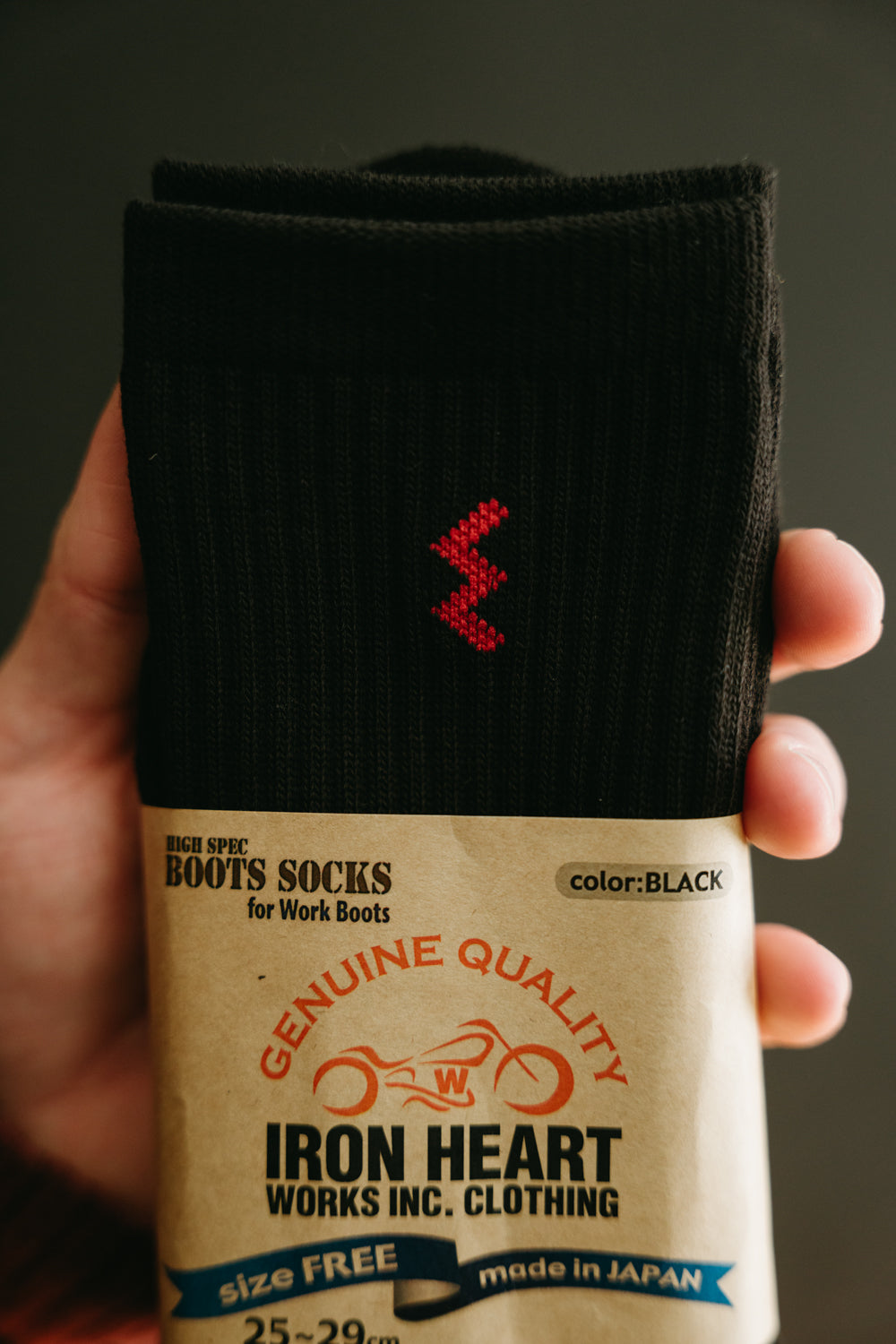 IHG-030-BLK- Iron Heart Work Boot Sock - Black