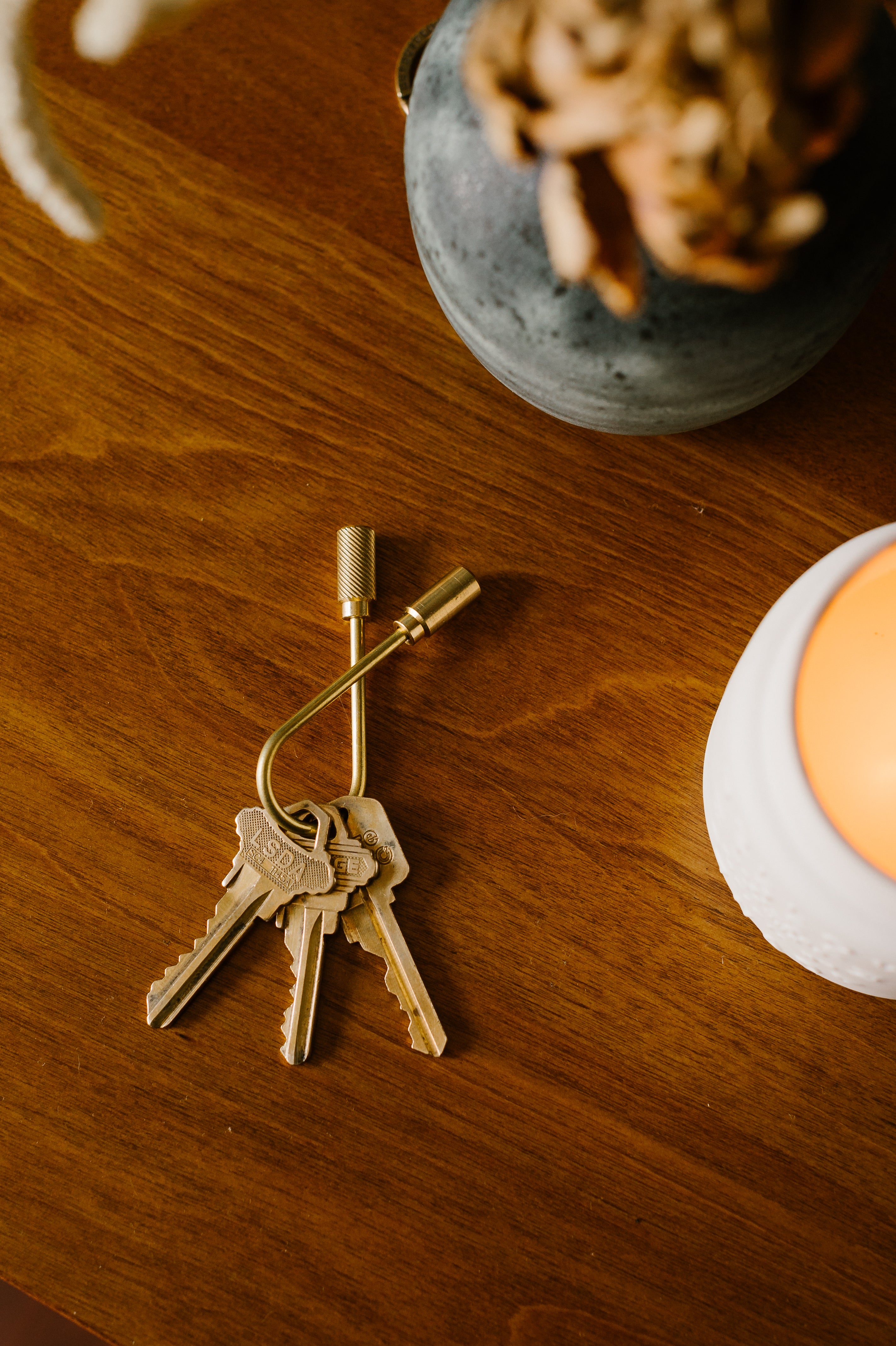 Closed Helix Keyring - Brass