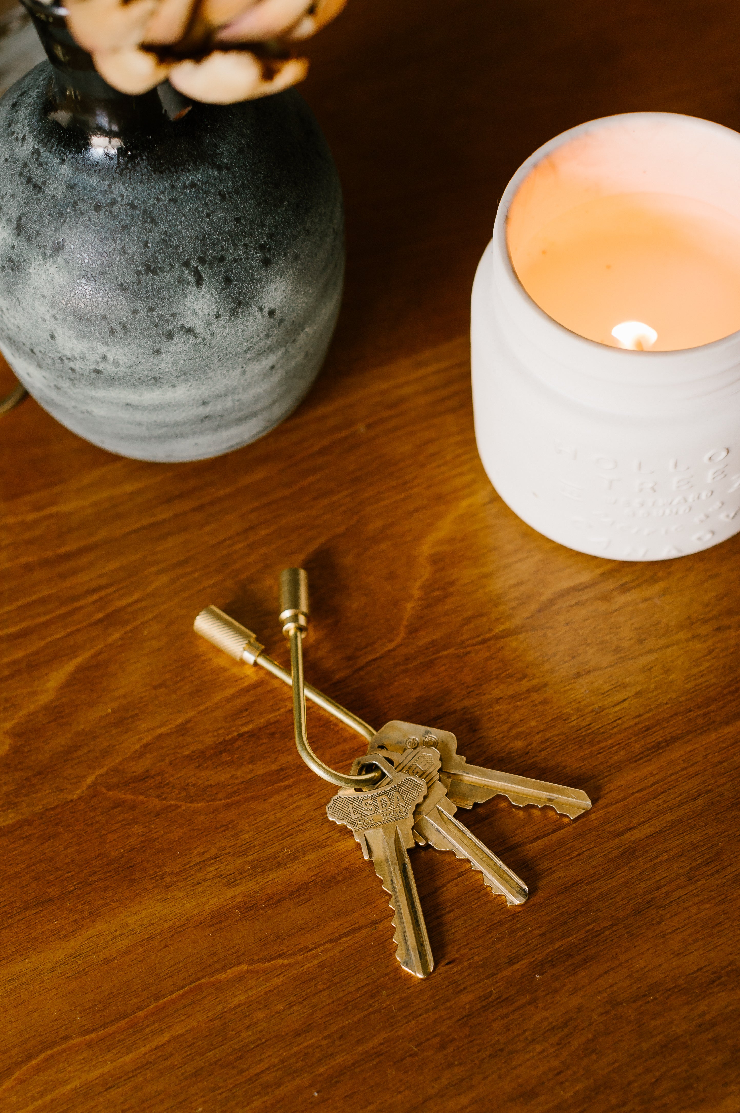 Closed Helix Keyring - Brass