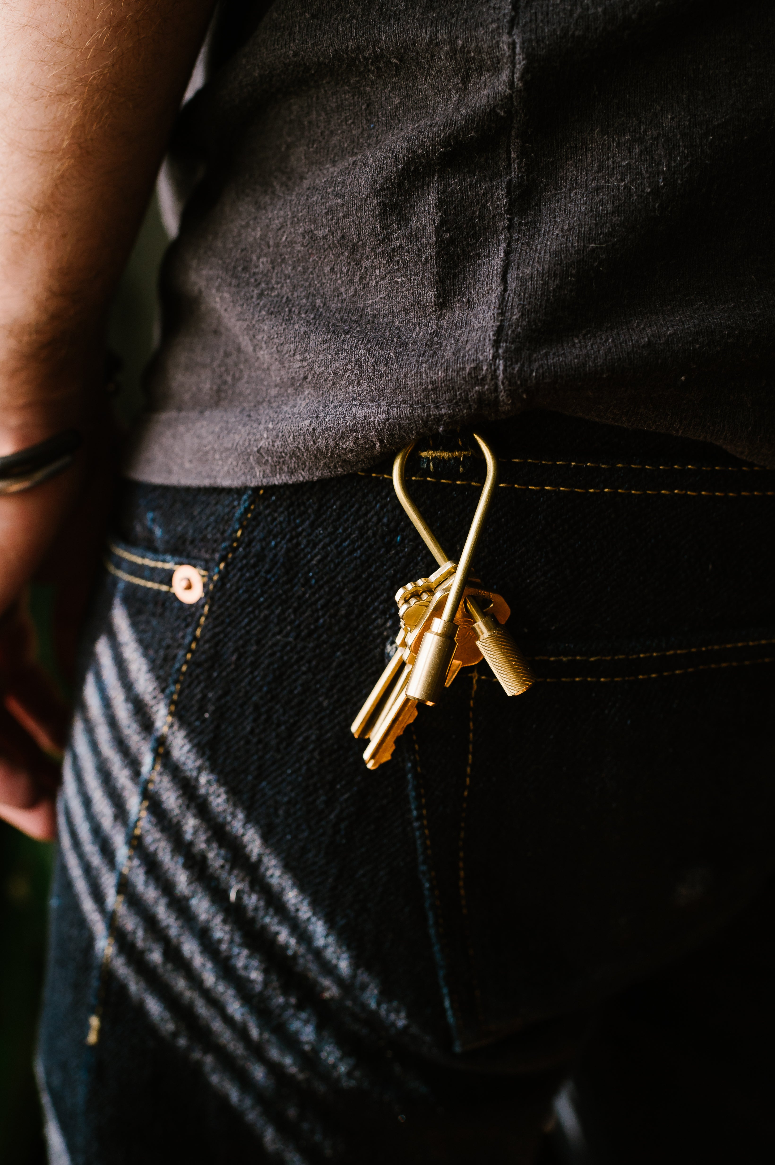 Closed Helix Keyring - Brass