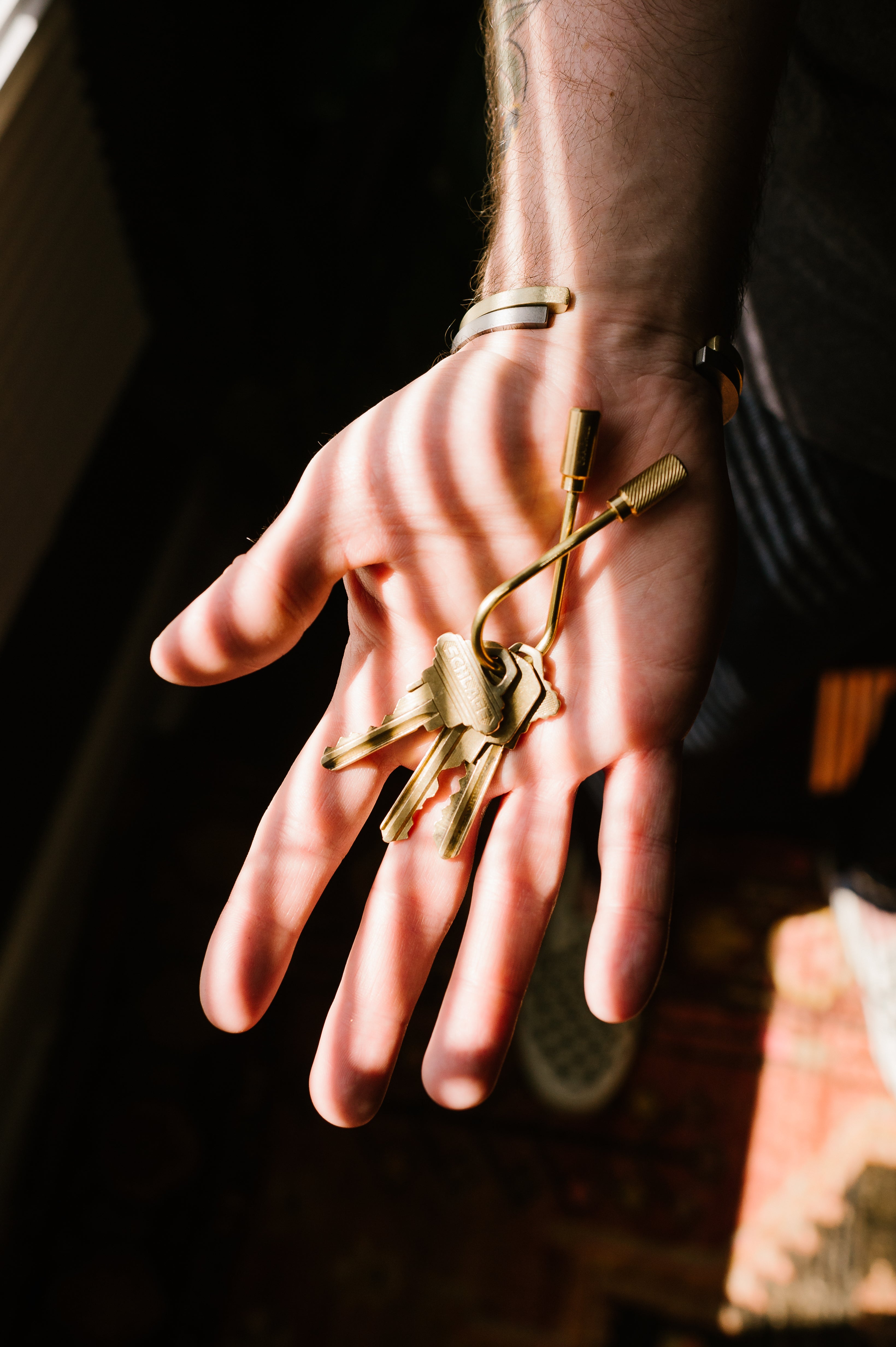 Closed Helix Keyring - Brass
