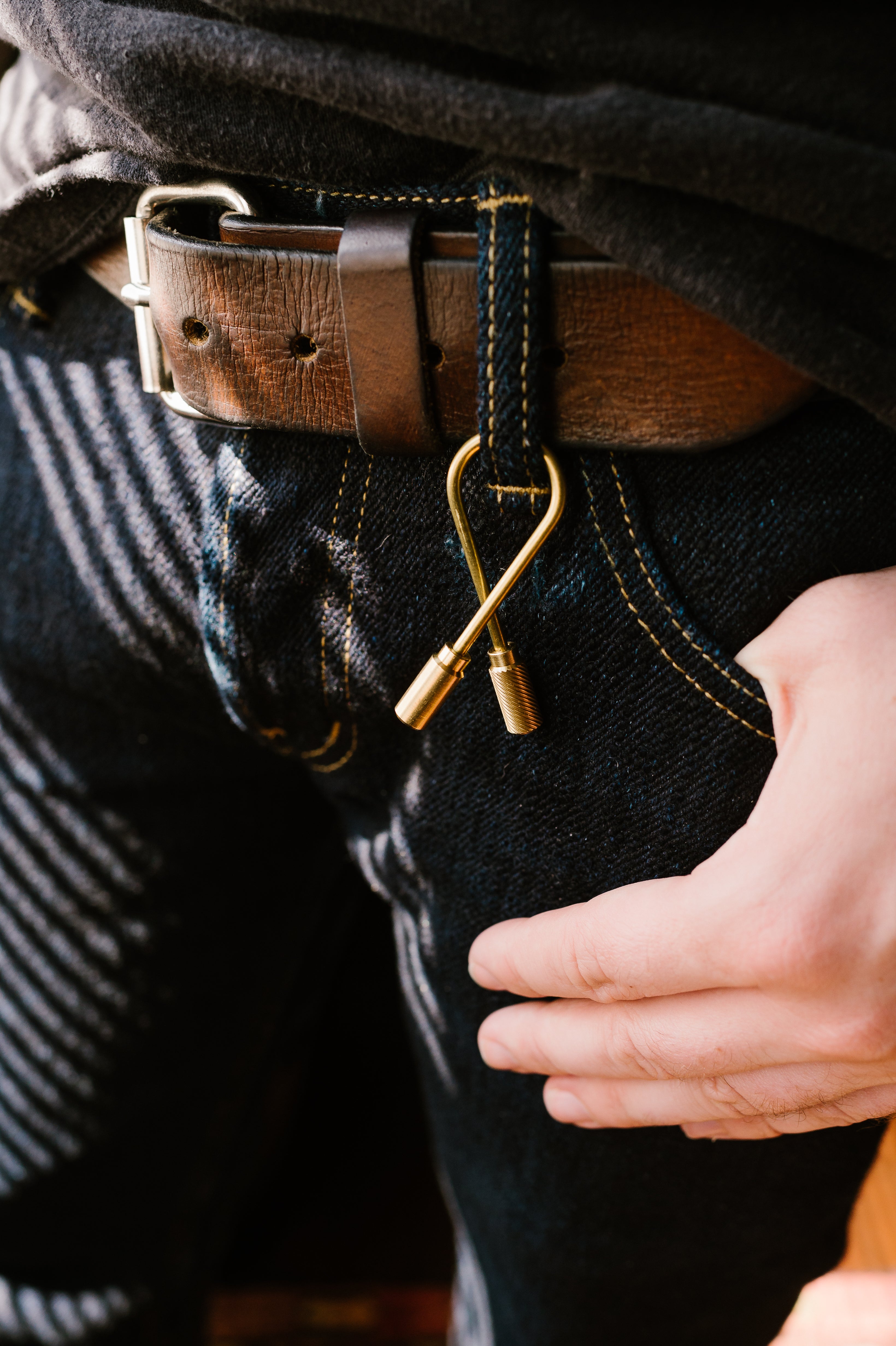Closed Helix Keyring - Brass