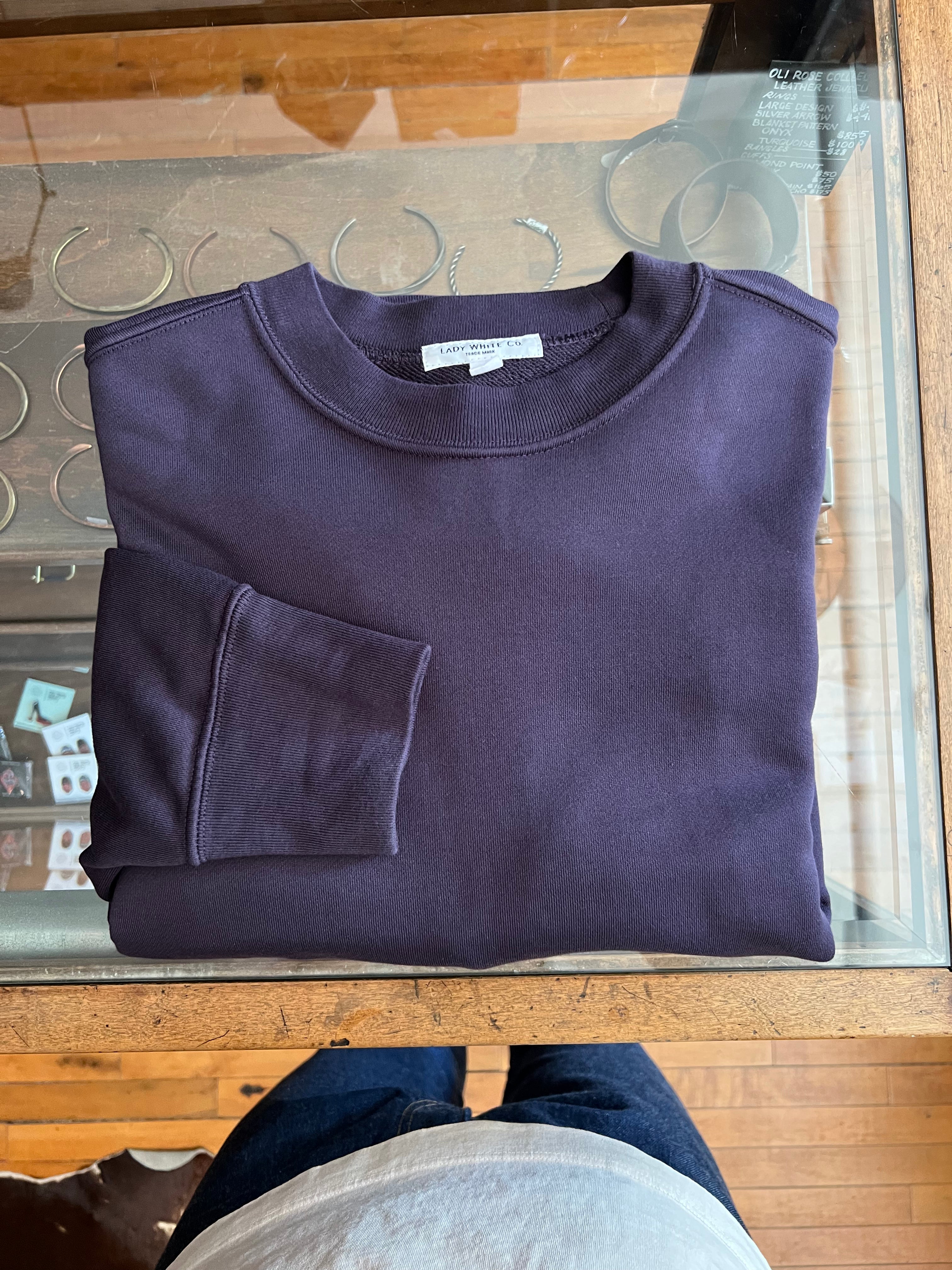 Gently Used Lady White Co. Relaxed Sweatshirt - 38/Medium - Eggplant Purple