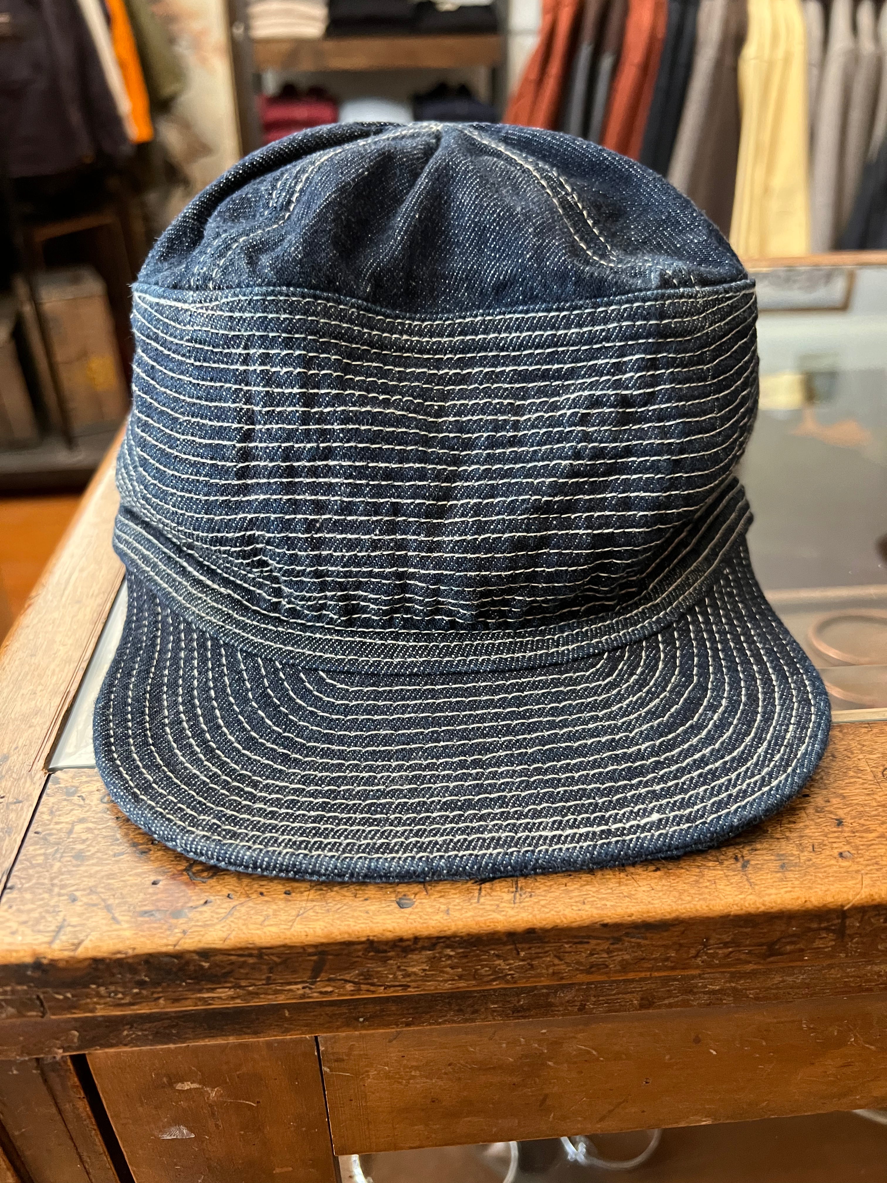 Gently Used Kapital Denim Work Cap - Indigo | Dant Gently Used Kapital Denim Work Cap - Indigo | Dant