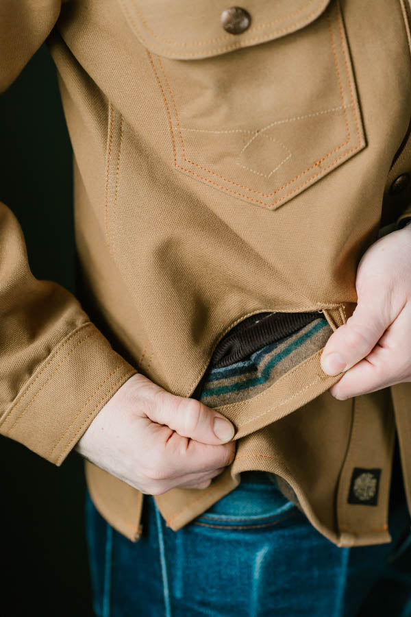 Fargo Rider Jacket - Smithson Canvas, Stripe Lining