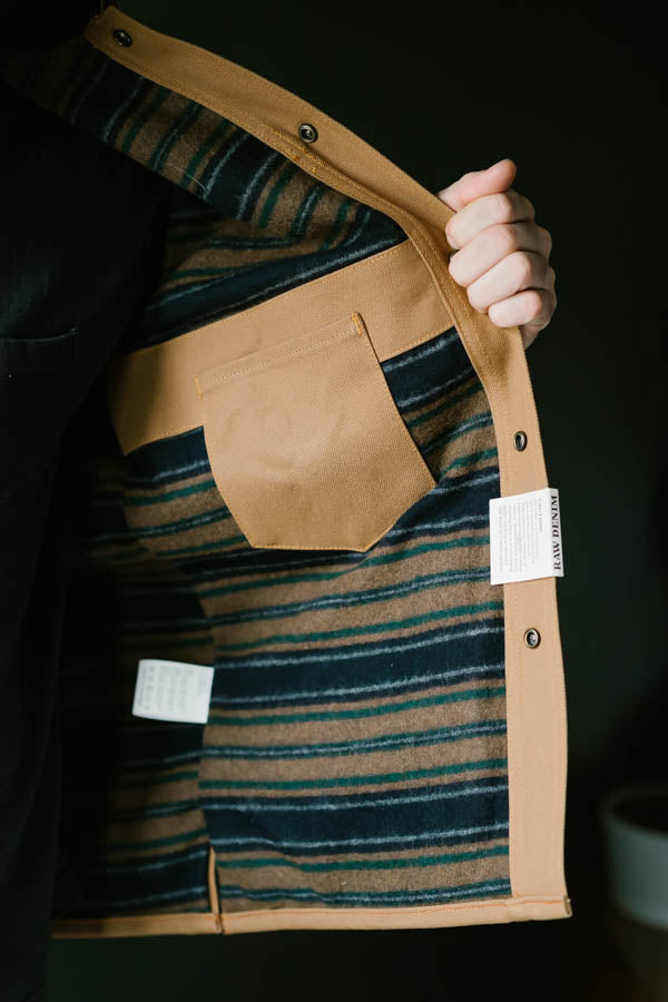 Fargo Rider Jacket - Smithson Canvas, Stripe Lining