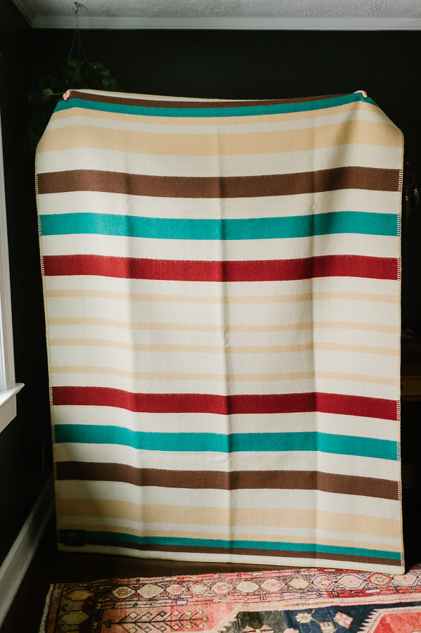 Scioto Blanket - Beige, Brown, Green, Red