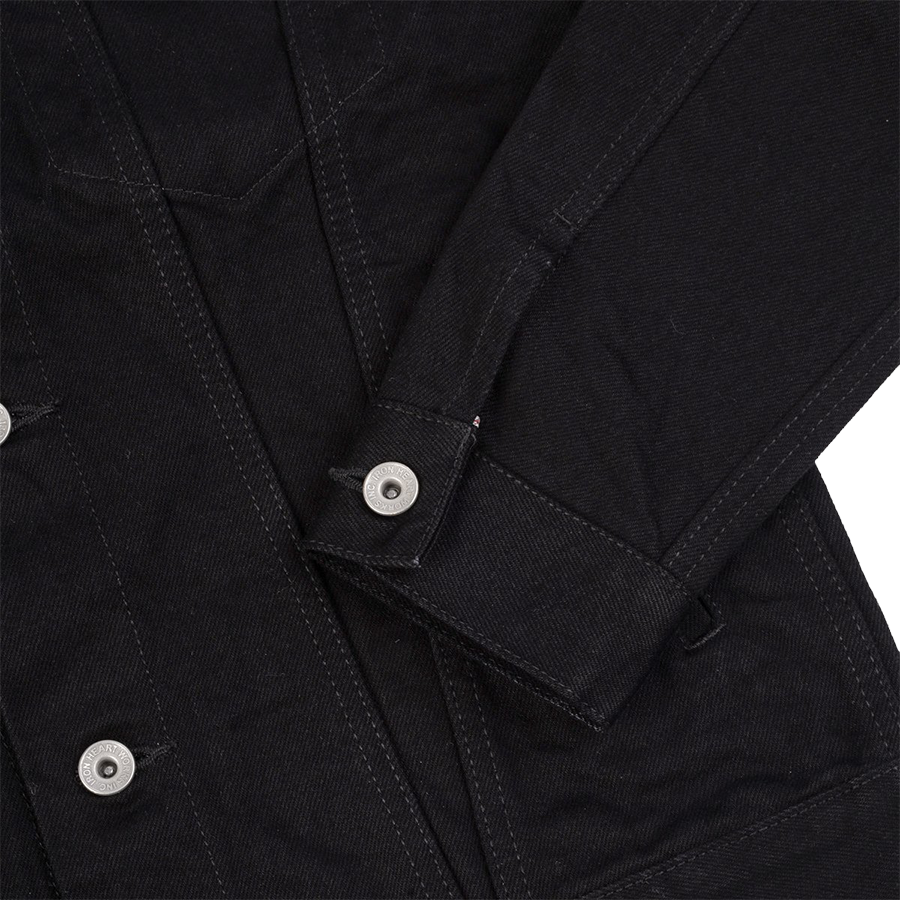 IHJ-86-BLK - 14oz Selvedge Denim Modified Type III Jacket - Black/Black