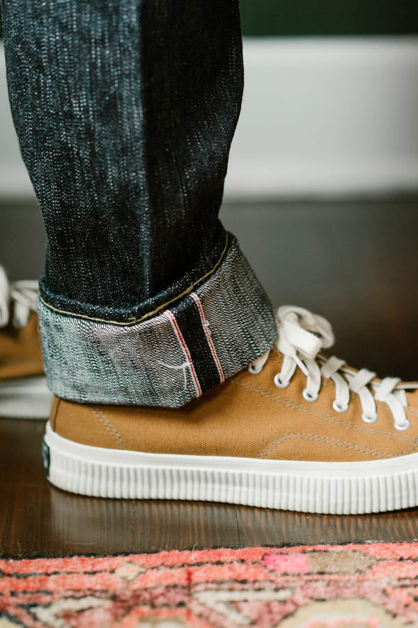 IH-777S-SLB - 16oz Slubby Selvedge Denim Slim Tapered Cut Jeans - Indigo