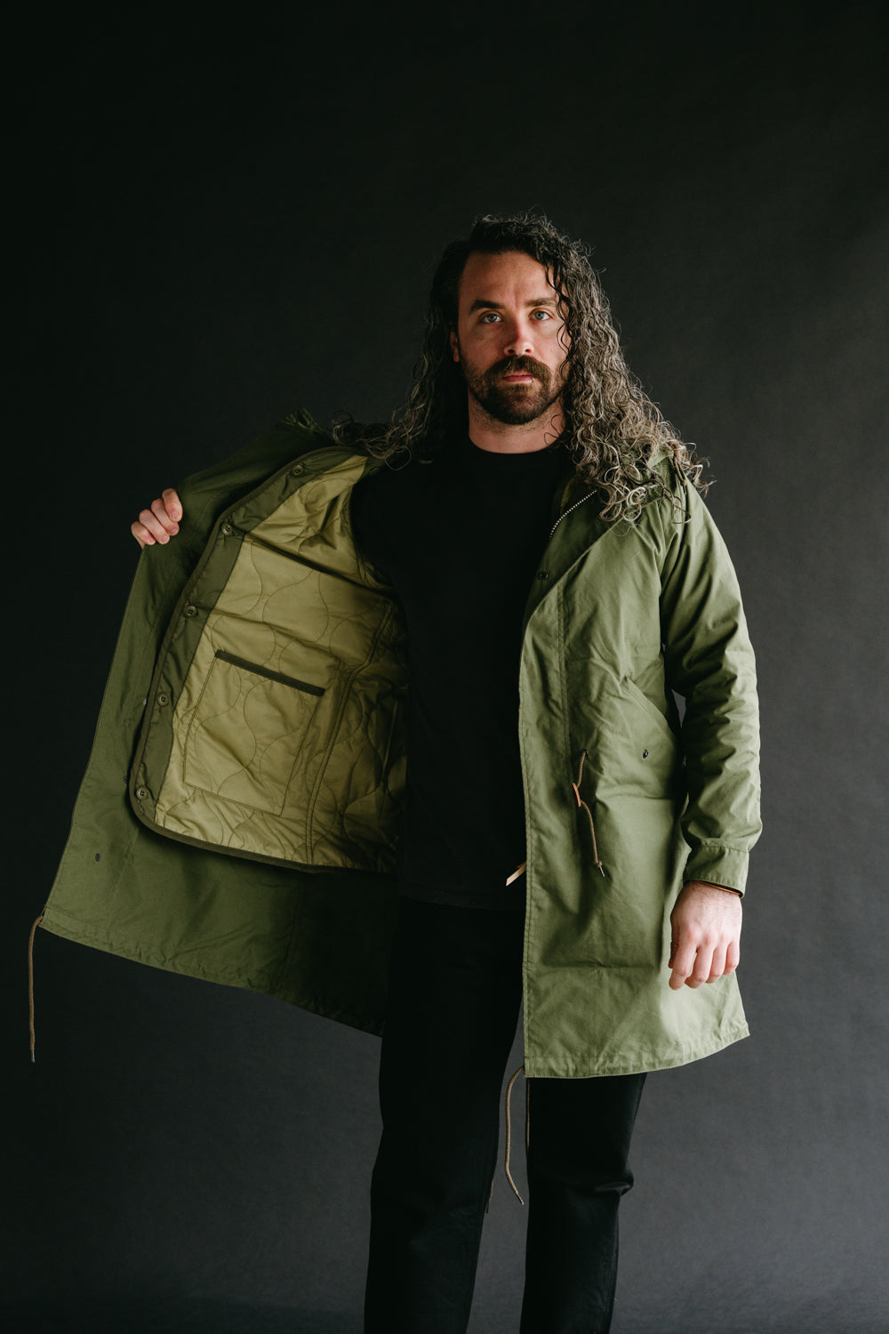 IHM-38-OLV - 5oz Quilted Lining M-51 Type Field Coat - Olive
