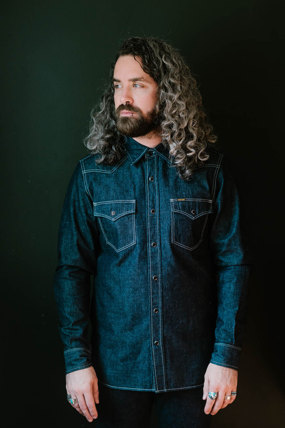 IHSH-320-IND - 10oz Selvedge Denim Western Shirt - Indigo | Dant IHSH-320-IND - 10oz Selvedge Denim Western Shirt - Indigo | Dant