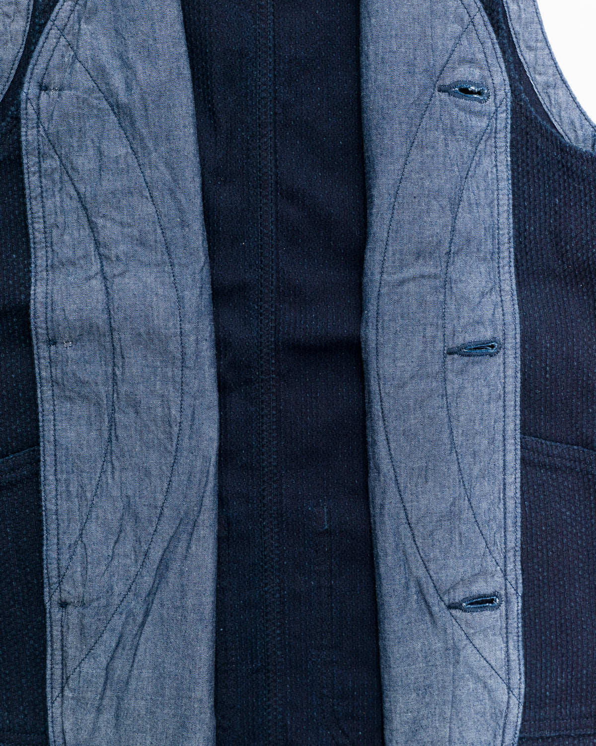 04-062 - Sashiko Hunting Vest - Indigo