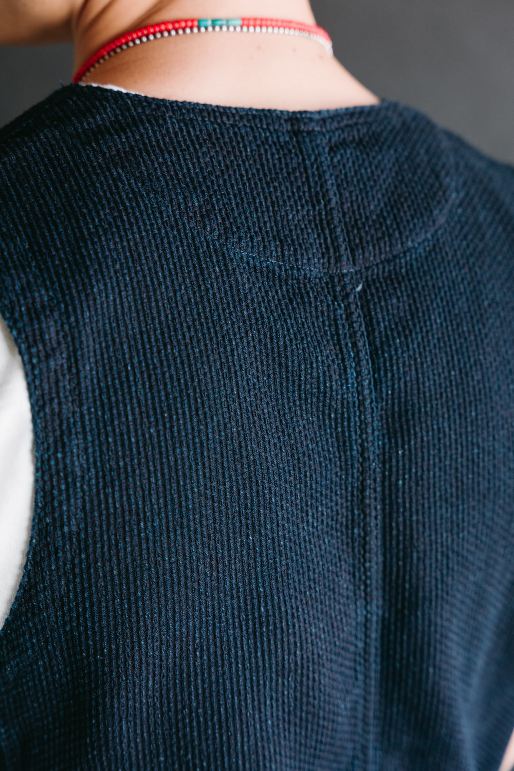 04-062 - Sashiko Hunting Vest - Indigo