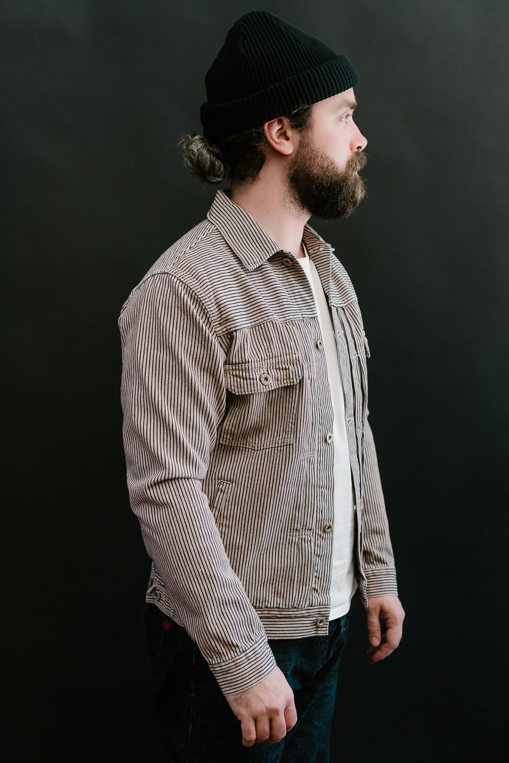MJK1040M31 - 12.7oz - Hinoki Dyed Hickory Type II Jacket - Indigo, Beige