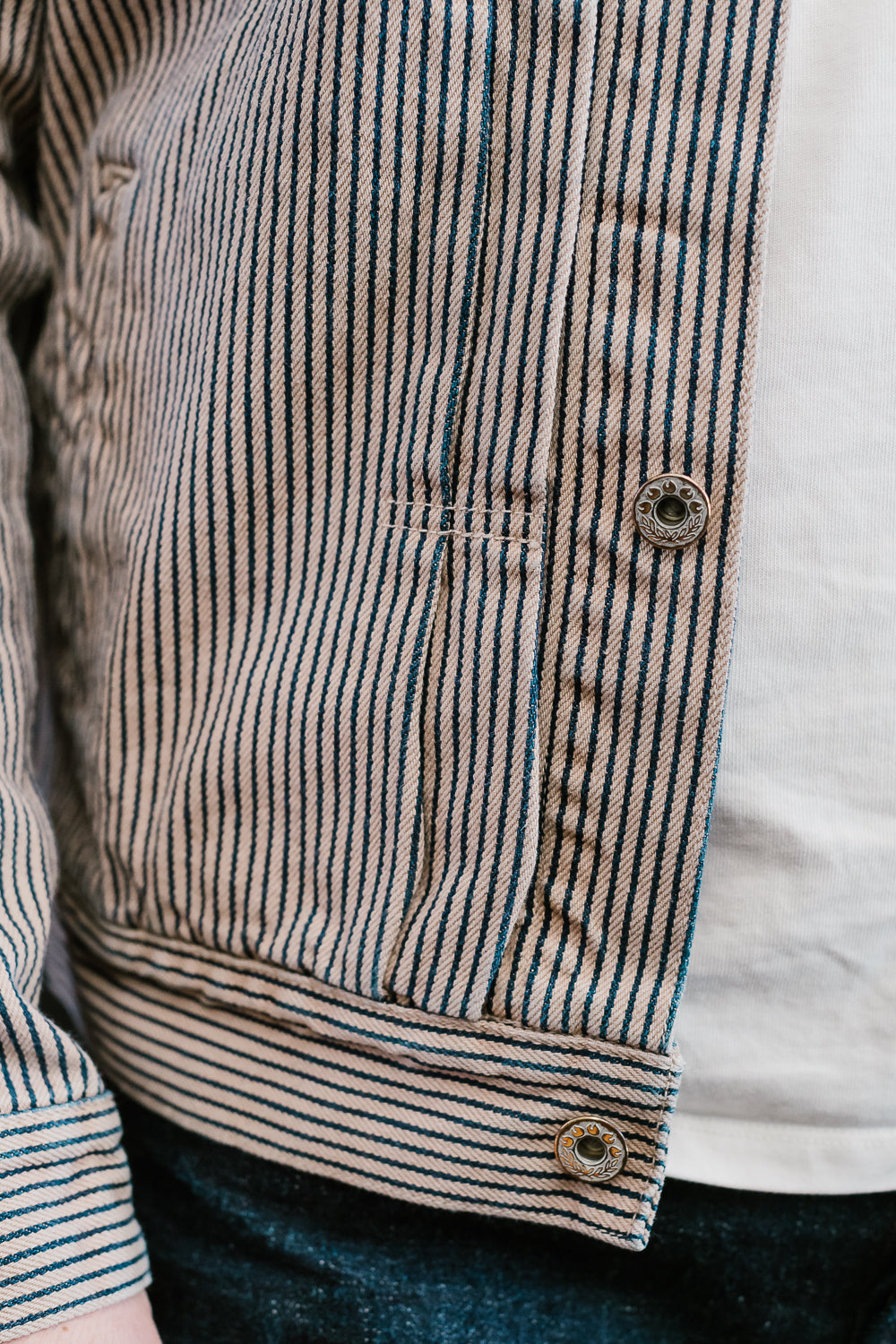 MJK1040M31 - 12.7oz - Hinoki Dyed Hickory Type II Jacket - Indigo, Beige