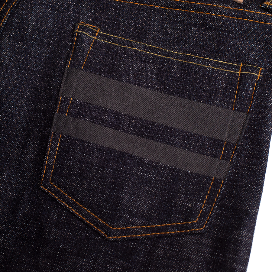 16oz - Texture Selvedge Black Battle Stripes - High Tapered - 0405-82